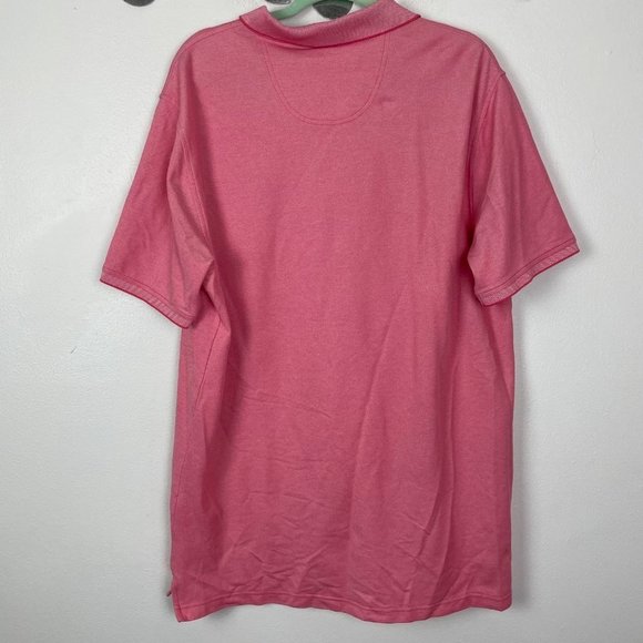 Izod Men's Sz XL Tall Pink Short Sleeve Polo Casual Work Career Wear - Picture 8 of 8